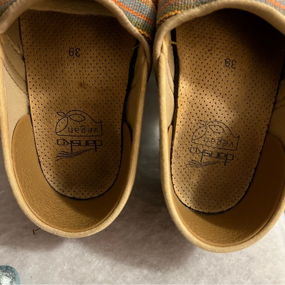 Dansko EU39/US8.5/9 Multicolor Vegan Striped Jute Espadrille Mules/Clogs… - Picture 7 of 16